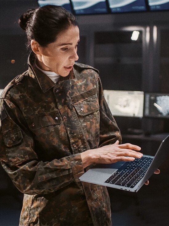Woman working with a laptop