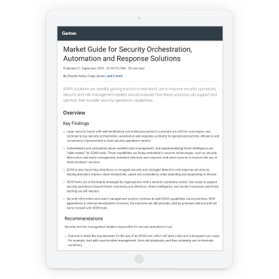 Gartner SOAR Market Guide