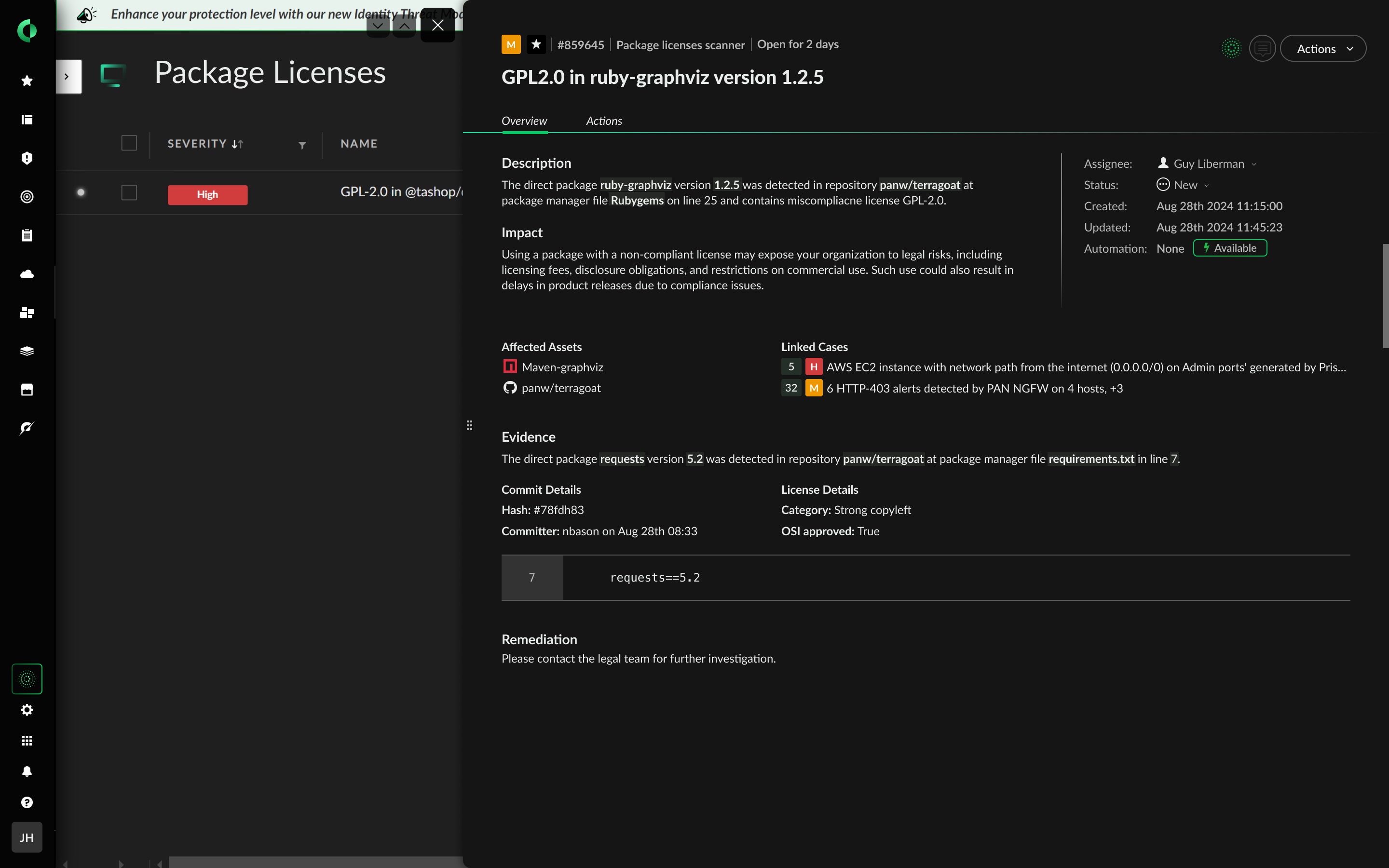 Cumplimiento de licencias de OSS