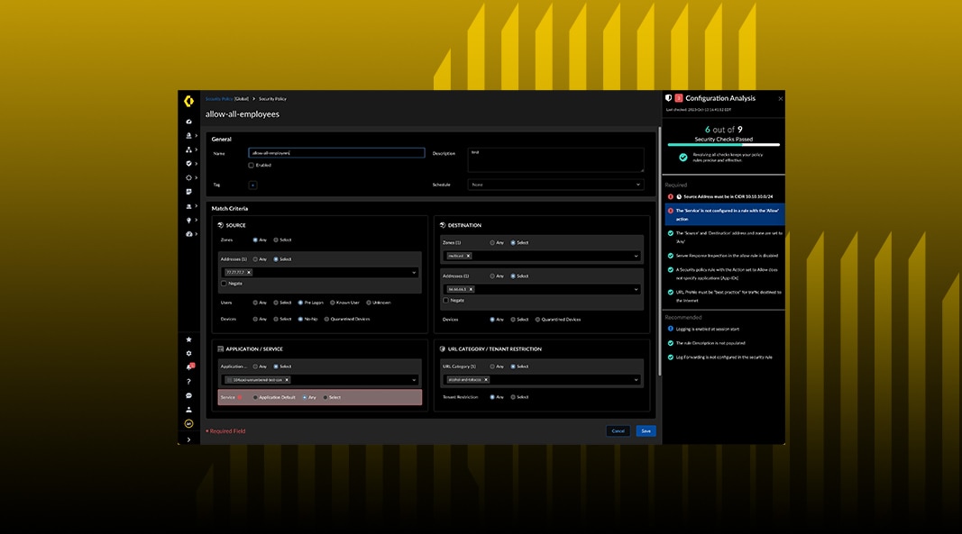 Implemente políticas de seguridad que cumplan con las mejores prácticas en el momento de la configuración